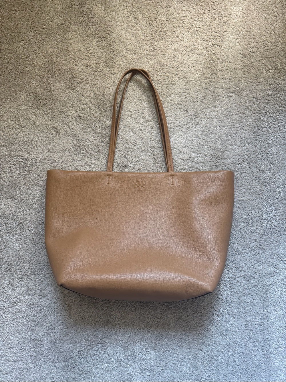 Tory Burch Camel/Tan Pebbled Leather Tote